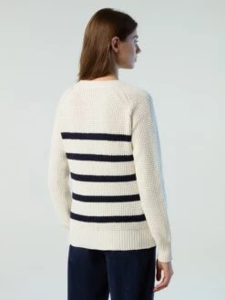 Striped V-neck Sweater -North Sails Apparel hi res 095460 C001 msback1