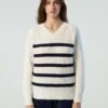 Striped V-neck Sweater