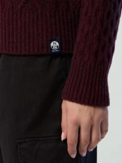 Mock-neck Aran Sweater -North Sails Apparel hi res 095464 0289 det2