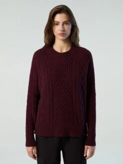 Mock-neck Aran Sweater