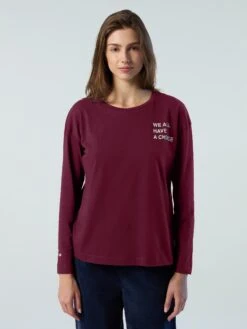 Long-sleeved T-shirt With Slogan Prints -North Sails Apparel hi res 096608 0289 msfront1