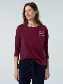 Long-sleeved T-shirt With Slogan Prints -North Sails Apparel hi res 096608 0289 msfront2