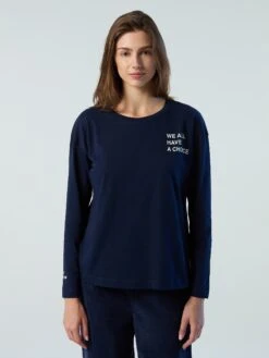 Long-sleeved T-shirt With Slogan Prints -North Sails Apparel hi res 096608 0802 msfront1