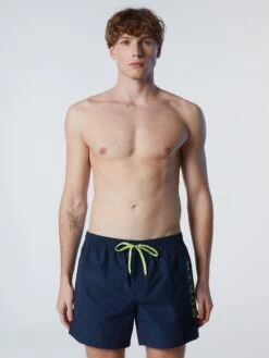 Swim Shorts With Textured Print -North Sails Apparel hi res 673538 0802 msfront1