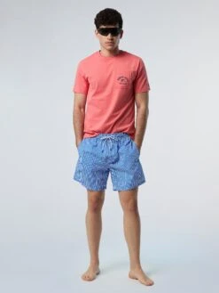 Swim Shorts With All-over Print -North Sails Apparel hi res 673574 C010 det1