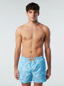 Swim Shorts With Ocean Print -North Sails Apparel hi res 673575 C065 msfront1