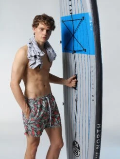 Swim Shorts With Tropical Print -North Sails Apparel hi res 673586 C035 msfront2