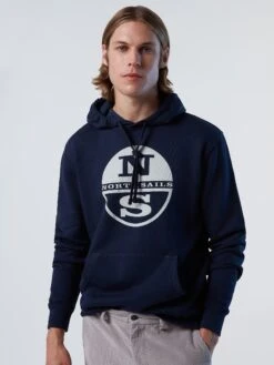 Hoodie With Maxi Logo Print -North Sails Apparel hi res 691161 0802 msfront2