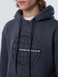 Brushed Fleece Hoodie With Graphic Print 25 Brushed Fleece Hoodie With Graphic Print -North Sails Apparel hi res 691166 0952 det2