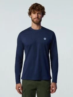 Long-sleeved T-shirt With Logo Patch -North Sails Apparel hi res 692902 0802 msfront1