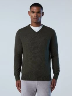V-neck Sweater With Logo