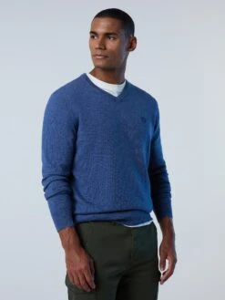 V-neck Sweater With Logo -North Sails Apparel hi res 699854 0797 msfront2