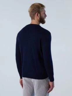 V-neck Sweater With Logo -North Sails Apparel hi res 699854 0802 msback1