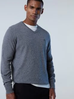 V-neck Sweater With Logo -North Sails Apparel hi res 699854 0928 msfront2